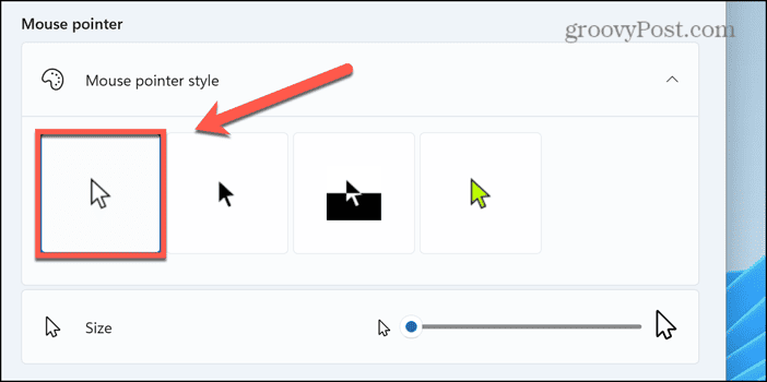 windows white pointer option